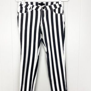 Black and White Striped Jegging Pants Size Medium